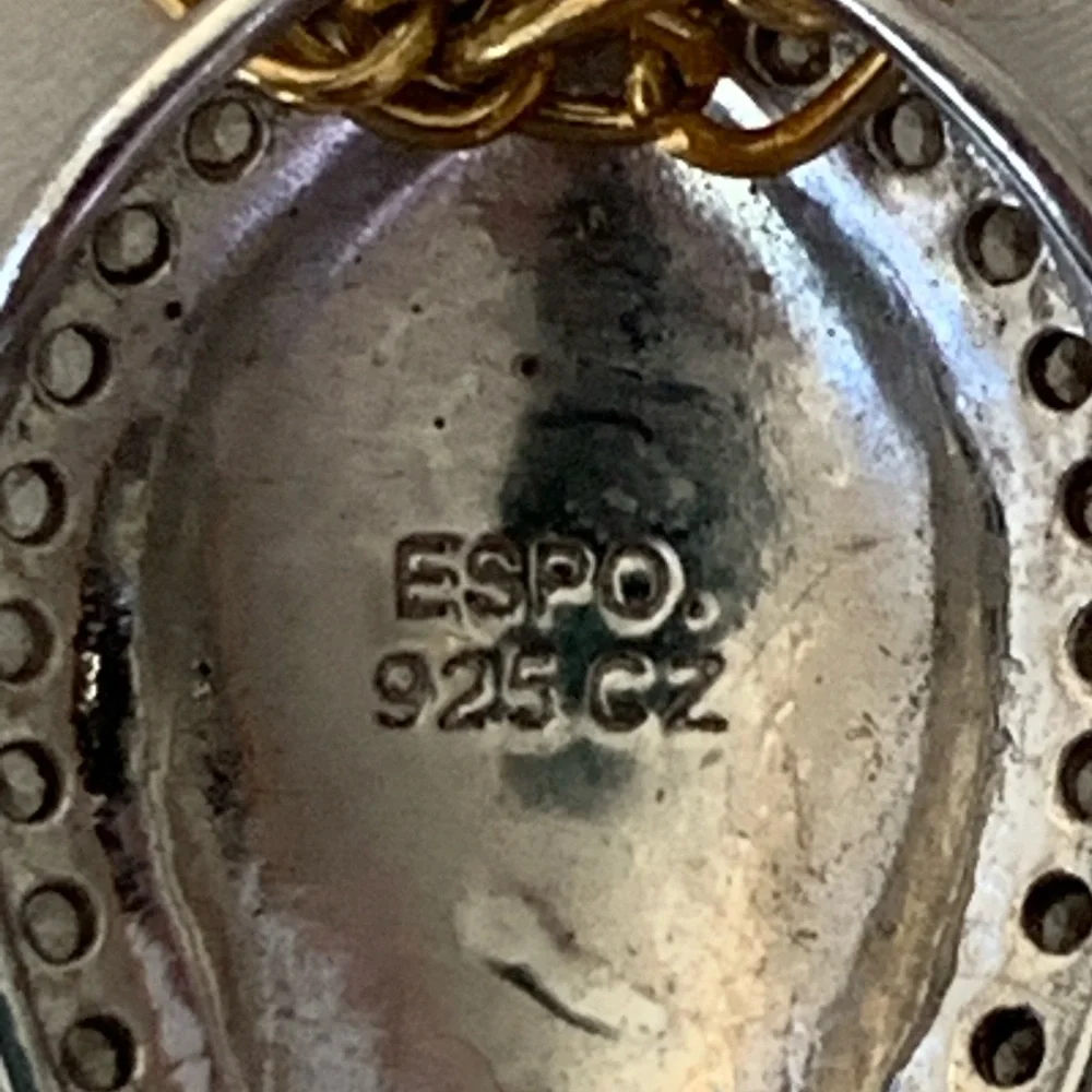 ESPO Fleur de Lis Sterling Silver 925 CZ Vintage Necklace - Picture 2 of 8